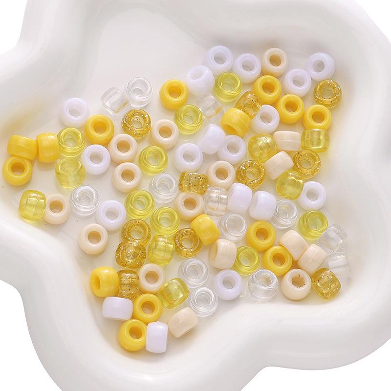 9x6mm Mixed Style Acrylic Barrel Beads for DIY Bracelet & Necklace Making
