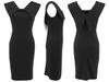 Women's Summer Sleeveless Square Neck Office Dress with Back Zipper and Skirt Slit