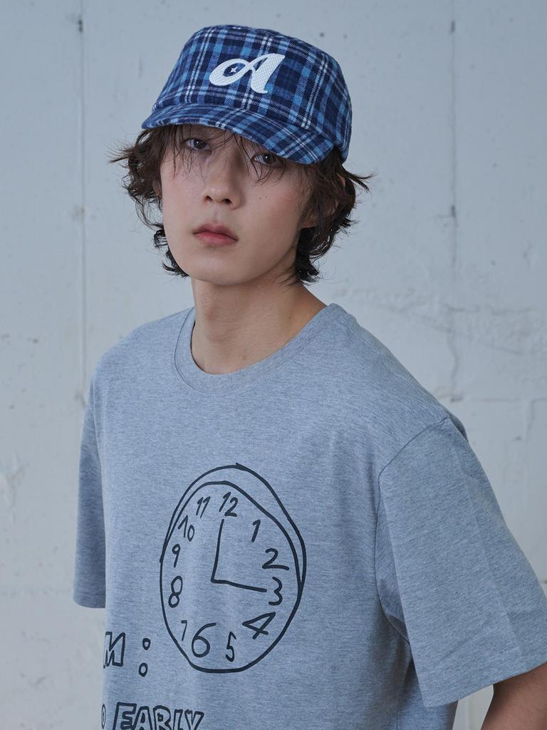 Olinkeompeulliteu A Logo Check Pillbox Cap (Navy Check)