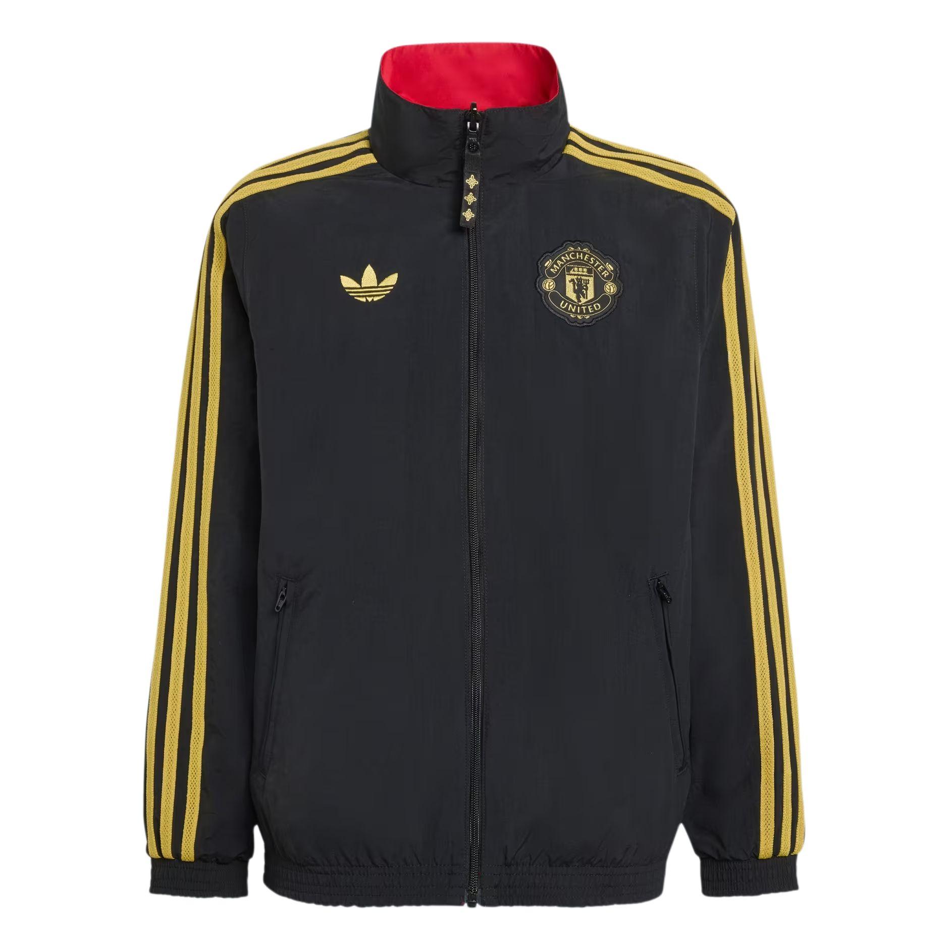 Adidas Оригинальная повседневная двусторонняя куртка с длинным рукавом для детей Манчестер Юнайтед Футбольная куртки JM5572 128