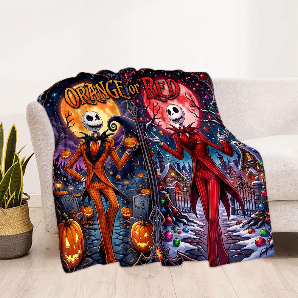 Christmas Nightmare Blanket Comfortable Suitable for Bedding Chair Picnics Four Seasons Universal Stylish Decor Ideal Gift For Birthday Valentine'S Da