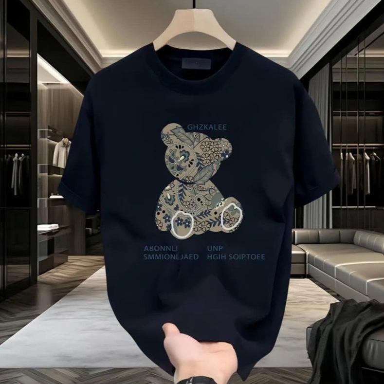 American Trendy Brand Pure Cotton Men'S Printed Short-Sleeved T-Shirt Trendy Men'S And Women'S Casual Round Neck T-Shirt Men'S