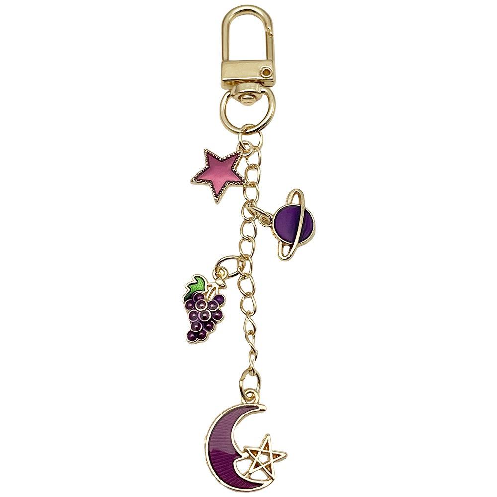 Smiley Cherry & Clover Keychain Pendant for Backpack & Earphone Case