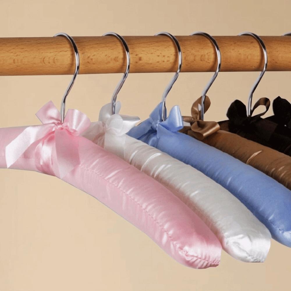 5PCS Non-slip Satin Padded Clothes Hanger Soft Sponge Clothes Hangers Clothing Store