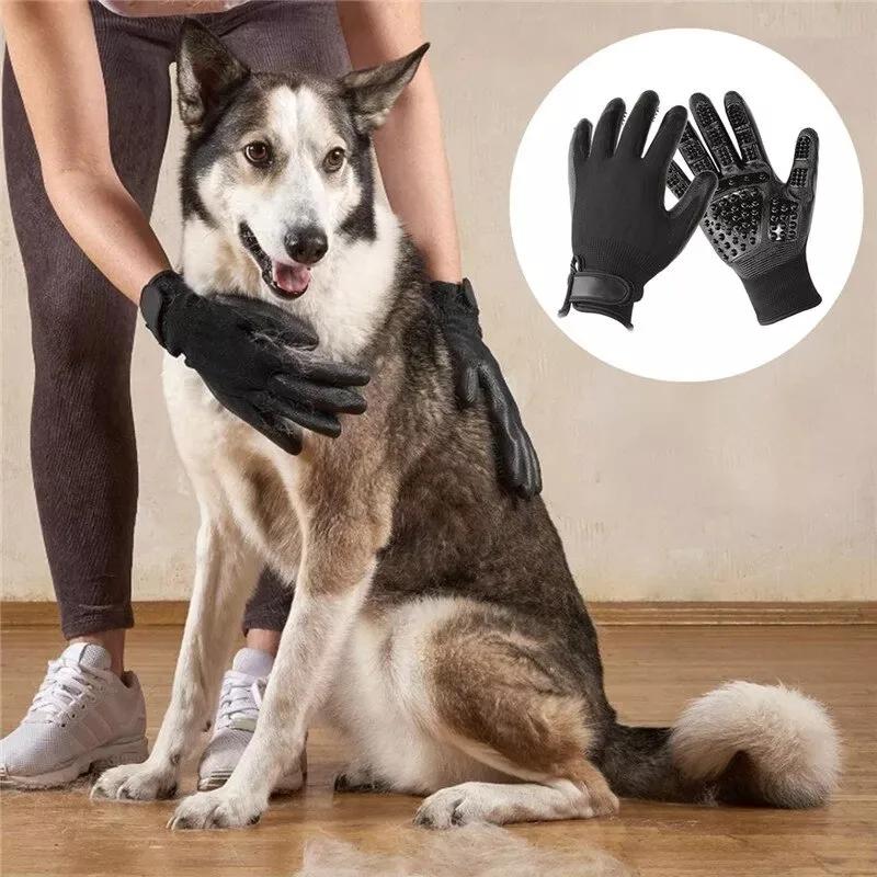 Tierpflegehandschuhe Fellwechsel Baden Haarentfernungshandschuhe Tierduschhandschuhe Katze Hund Haarentfernungsbürste Gummi-Entfernerbürste