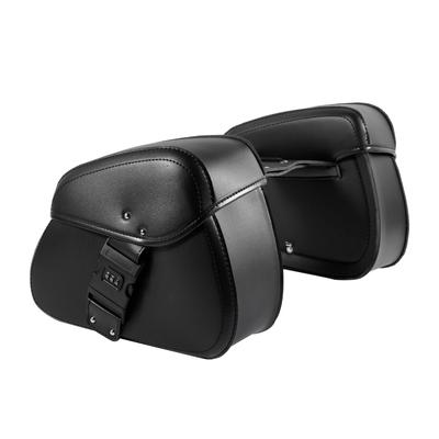 1 Pair Password Lock /Single Snap Lock Motorcycle Side Bags Motorbike Modified Riding Bag PU Leather Luggage Hanging