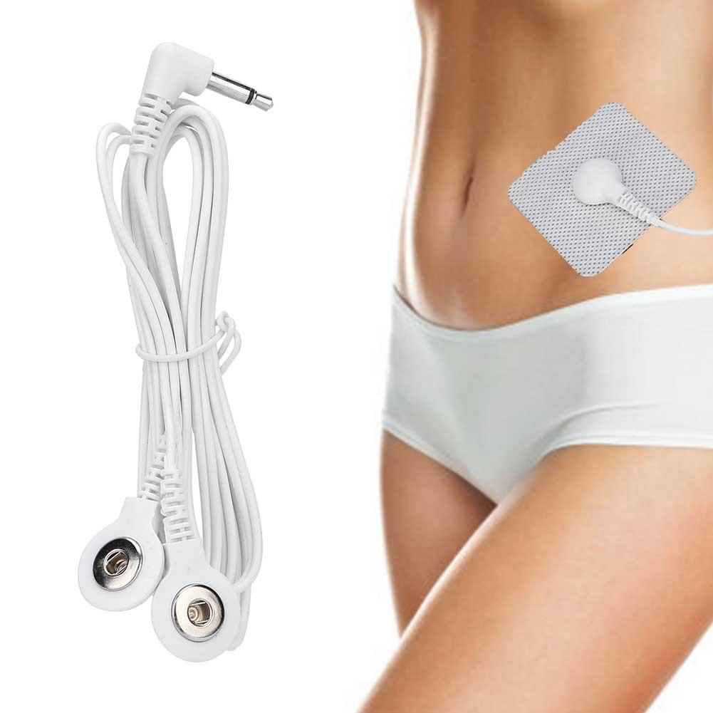 10 Stück 3,5 mm Elektrode Kabel für TENS-Gerät Physiotherapie-Maschine (2 Knöpfe)