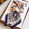 70x70cm Lightweight Square Scarf Women Polka Dot Print Silk-Like Wrap Neck Tie Hair Band Fashion Accessory