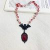 Jun An Dark Gothic Spider Crystal Necklace - Halloween Cold Style