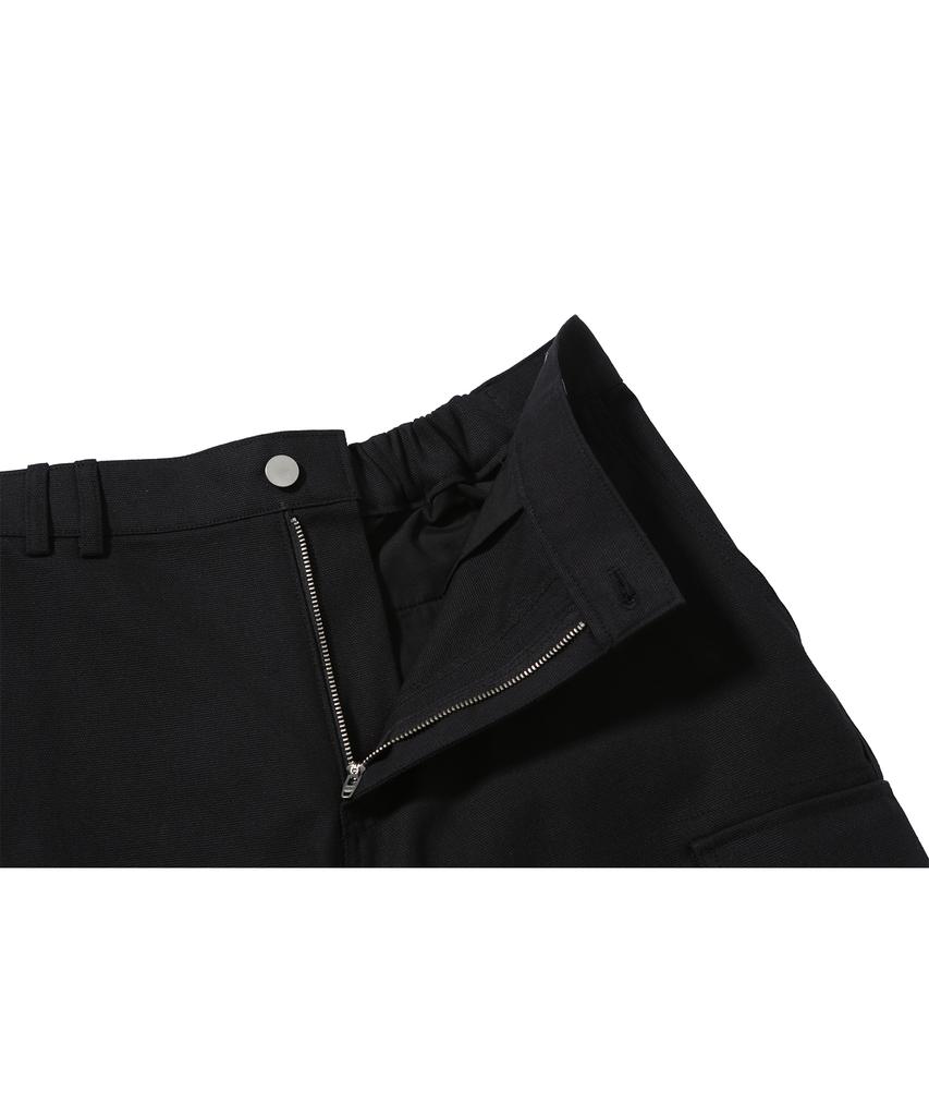 Tibioeseu Leather Detail Cargo Pants Black