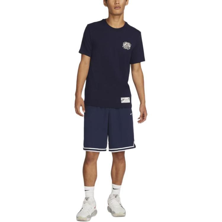 Nike T Shirts Men's Blue Crew Neck Moderate Straight Fit DR7634-498