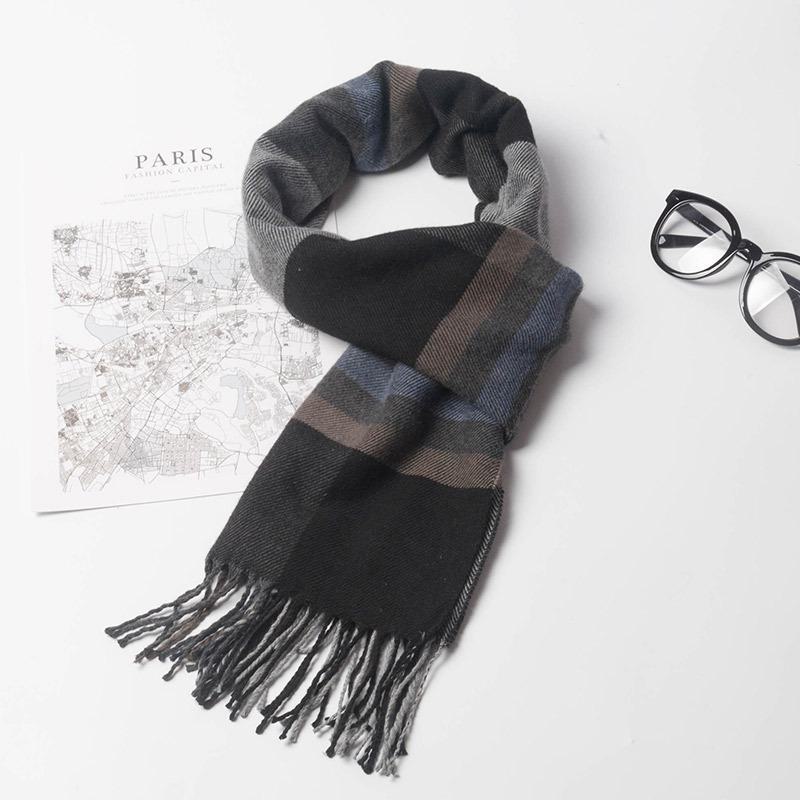 2024 Women's & Men's Beige Plaid Scarf - Versatile Japanese Style Winter Shawl