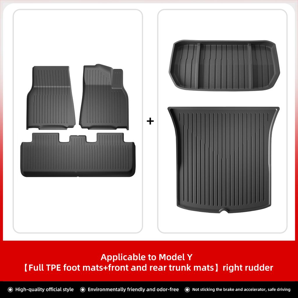 LUCKEASY Right Drive for Tesla Model 3 Model Y  2023 Car All-weather Floor Mat Trunk Pad Protective Interior Accessories