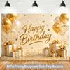 2D Flat Backdrop1pc Gift Balloons Gold Elements Backdrop Backdrop Banner Polyester Wall Decor For Living Room Bedroom Office Outdoor Decor