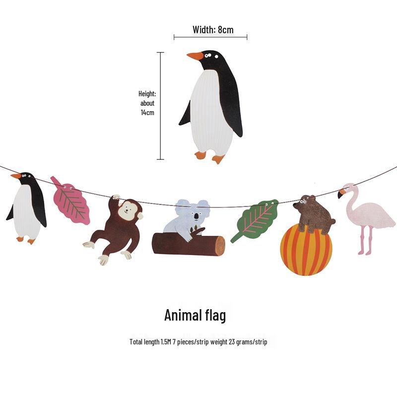 Tropical Forest Animal Flags - Kindergarten Classroom Decoration for Children's Day