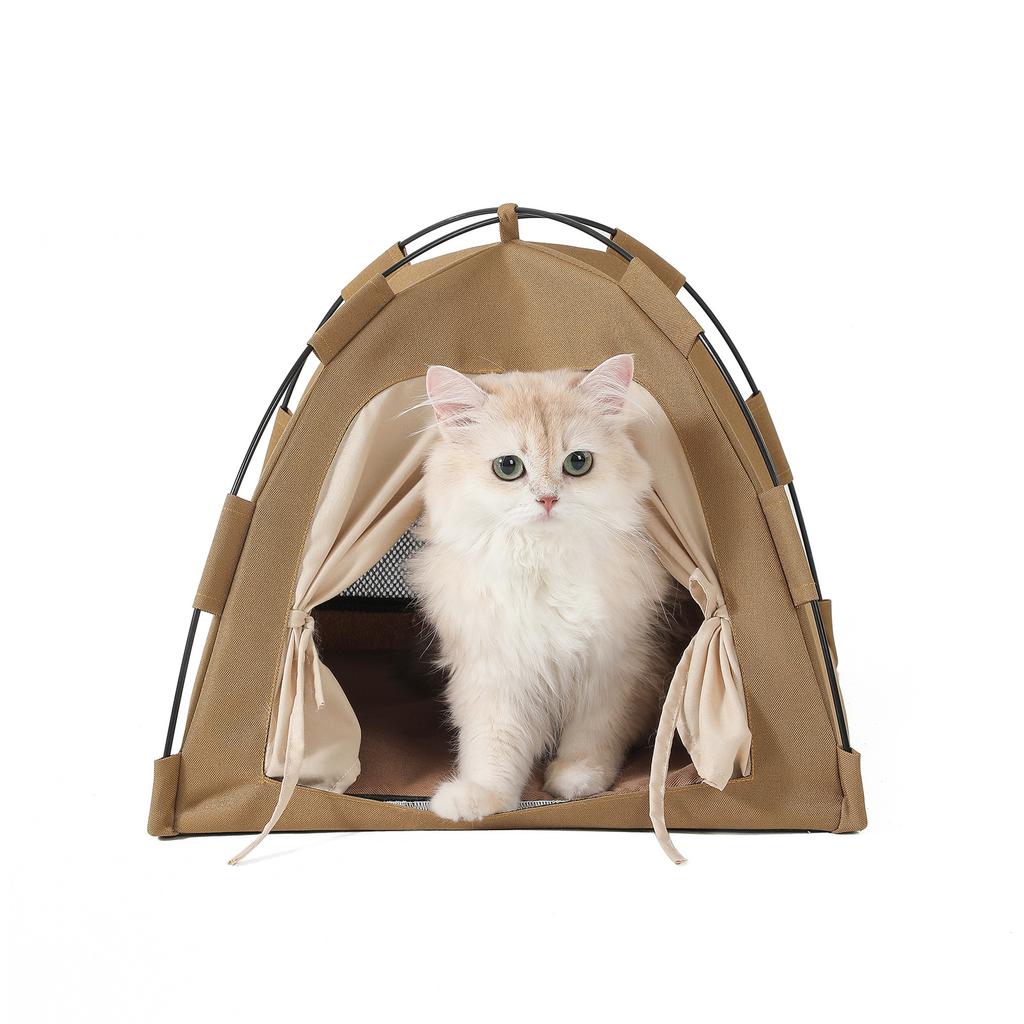 Cats Tent Door Curtain Style Foldable Cat Bed Outdoor Stray Cat House Portable for Travel Ventilate Kitty Puppy Bed Pet Supplies