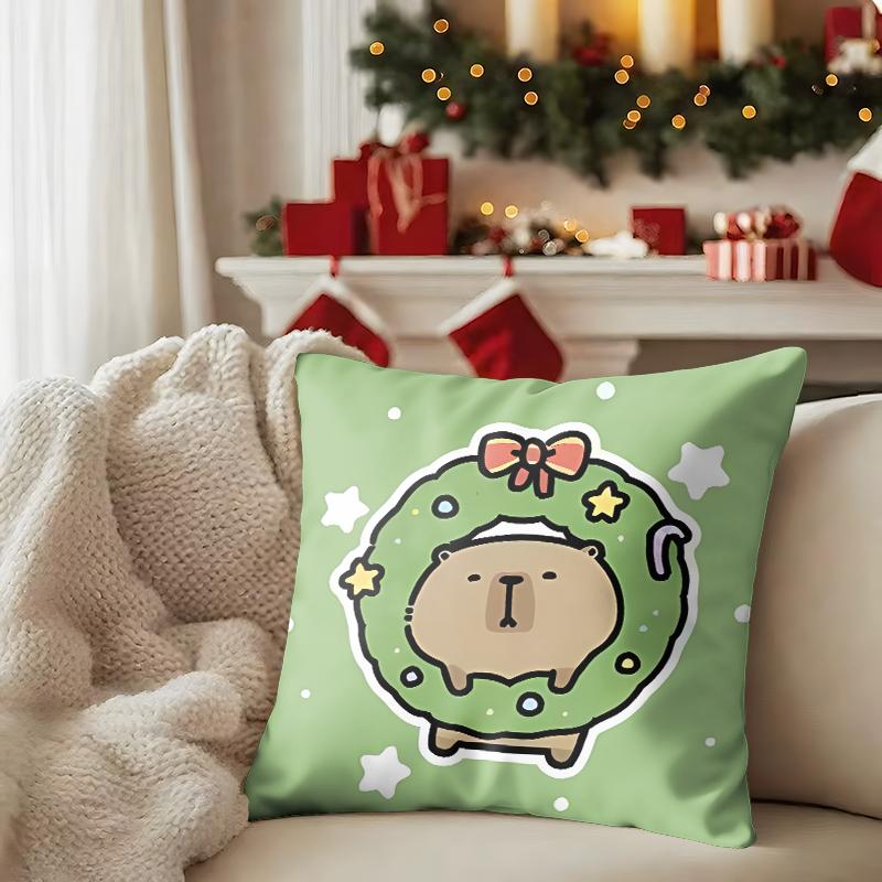 Cute Fun Kapibalajun Christmas Party: Take away this set of super cute Pillow covers