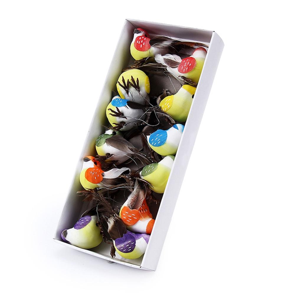 Perched Artificial Bird Fake Feather Simulation Miniature Garden Decoration