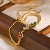 Colored Zircon Stone Heart Women's Bracelet Moon Star Adjustable Box Chain Wristband Jewelry Gift For Girlfriend Valentine's Day