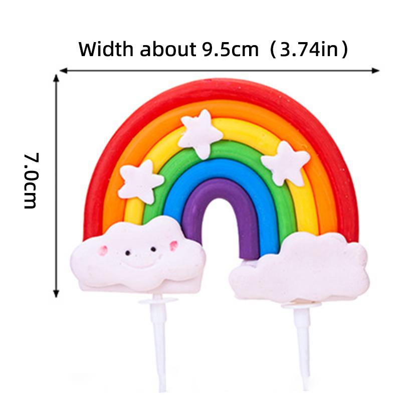 Rainbow Cake Topper Unicorn Birthday Party Decoration Kids Toddlers Birthday Party Happy Birthday Colorfu Rainbow Theme Supplies