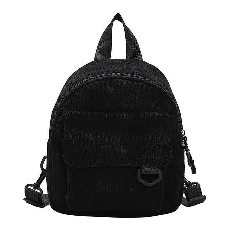 

Мини однотонный вельветовый рюкзак Минималистичные маленькие рюкзаки для девочек детей для путешествий повседневная сумка студенческий рюкзак чёрный