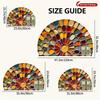 1Pcs  Pebble Print Semi Circle Welcome Doormat Non-Slip for Outdoor Patio Porch Kitchen Bathroom Entryway Floor Mat