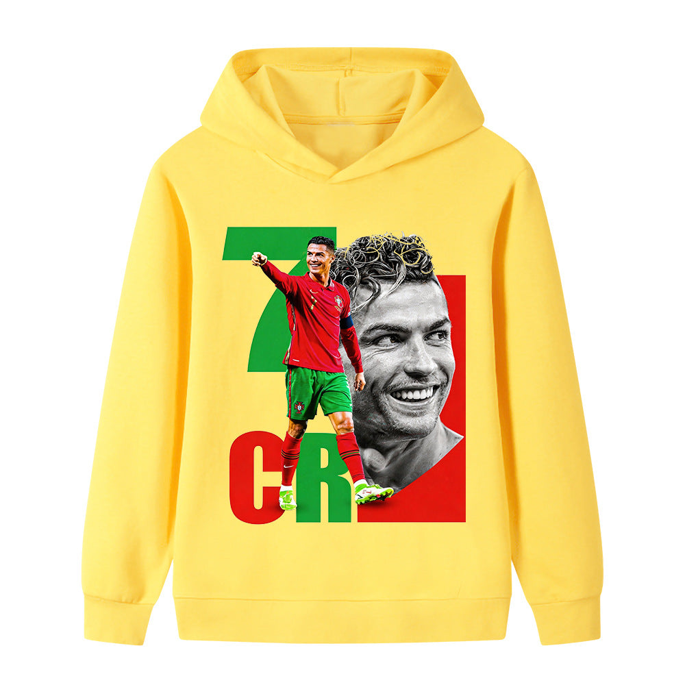 Autunno 2026 Felpa Casual per Bambini Felpa Sportiva per Ragazzi e Ragazze Stampa Ronaldo 2-14 Anni Moda Bambini Top a Felpa