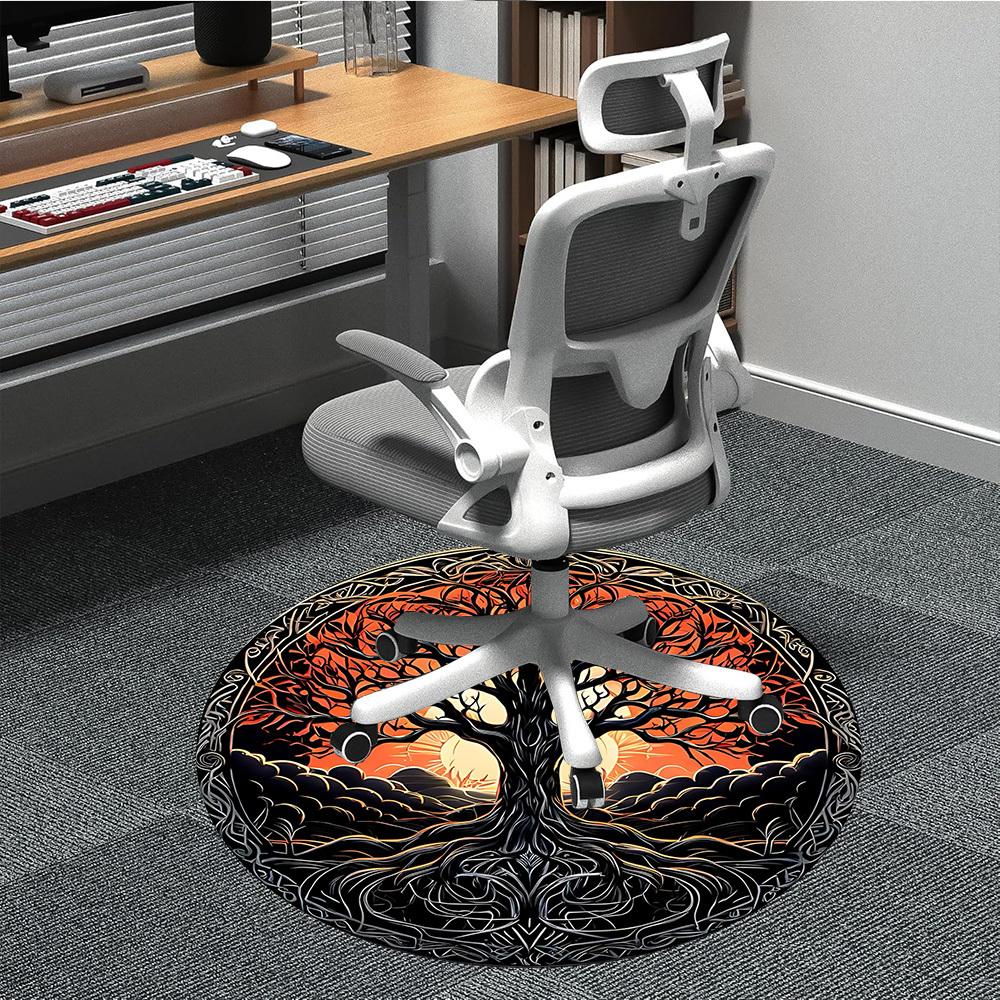 1pc Tree of Life Office Round Area Rug, Under Office Chairs Bedroom Living Room Home Decor, Room Deco, Available in Various Sizes 023