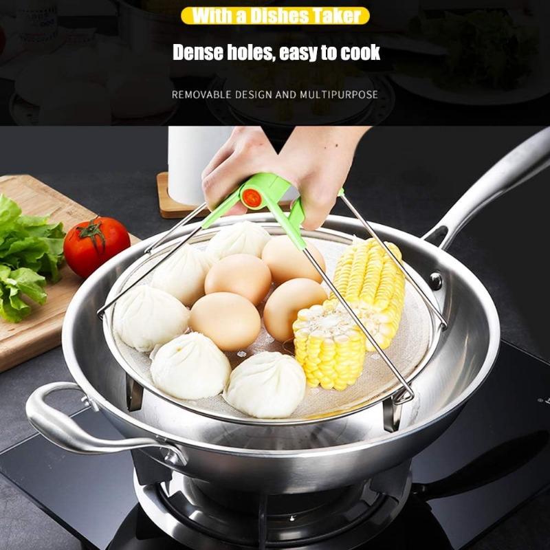 Round Stainless Steel Steaming Rack Thickened Can Steaming Rack Support Food Steaming Tray Suitable for Pressure Cooker