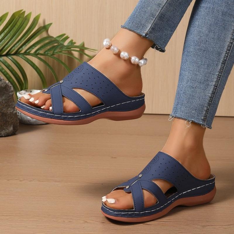 Fashion 2025 Women Wedge Sandals Premium Orthopedic Open Toe Sandals Vintage Anti-Slip Leather Casual Female Platform Retro Shoes
