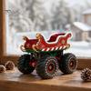 Decorative Holiday Gifts for Collectors Retro Christmas Sleigh Truck Ornament, Vehicle Figurine, Resin Vintage Durable Craft Decoration, Red