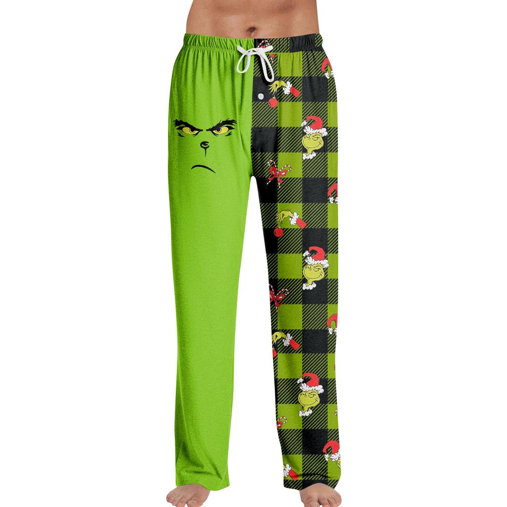 Men's Fashion Loose Christmas  Festival Printed Casual Pants Home Pajama Pants