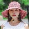 Ny Spets Dome Hatt Sommar Damer Koreansk Solhatt Stor Brätte Strandhatt Stickad Hatt Solskydd