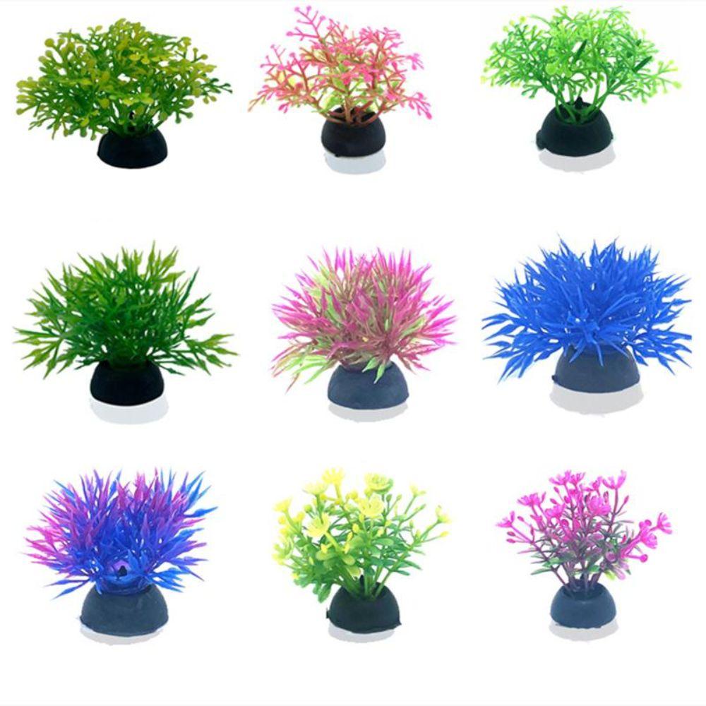 Plastic Artificial Aquarium Plant Height Range 4-8cm Low Grass Aquatic Plant Ornament Mini Aquarium Decoration