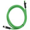 Patch Cord M12 RJ45 Connector Ethernet Shielded Cable 4 Pin CAT5E 24 AWG Wire IP67 Water Proof