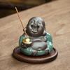 Ceramic Maitreya Buddha Tea Pet & Incense Holder Ornament
