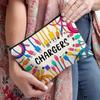 New Canvas Charger Storage Pouch Print Design Large Capacity Electronics Bag Zipper Closure Cosmetic Organizer for Office Desk