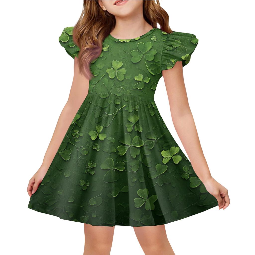 Letnia Sukienka Księżniczki dla Dziewczynek - Sukienka T-shirtowa o Kroju A. dzień Patryka