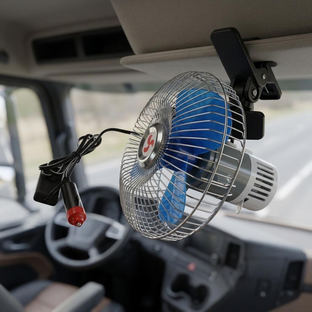 Verstellbarer Clip-Ventilator DC-Autolüfter LKW-Ventilator Automatischer Schwenkkopf