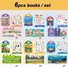 New Children Scene Stickers Book DIY Hand-on Puzzle Sticker Books Reusable Cartoon Animal Learning Cognition Toys for Kids Gift