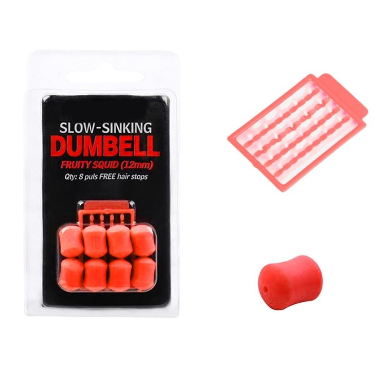 8pack Scented Rubber Fishing Baits Slow Sinking Dumbells Baits for Enhances Durability in Freshwaters