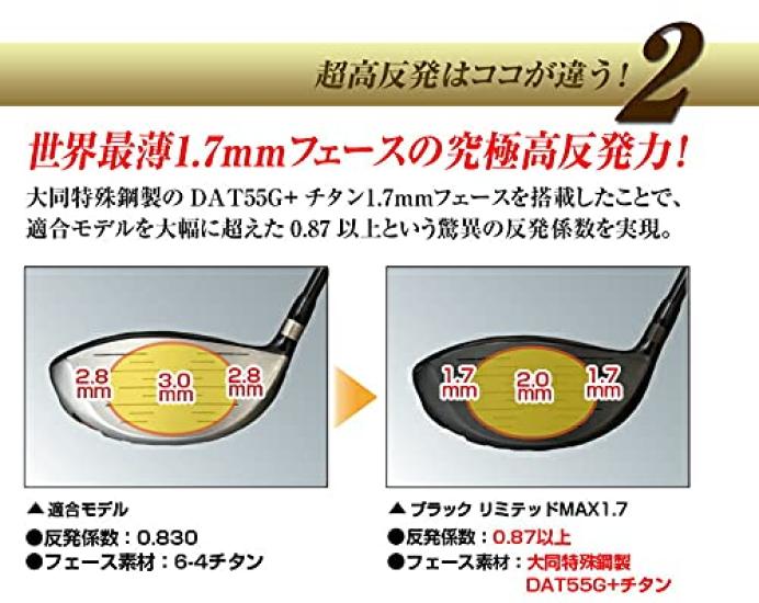 Works Golf Blade Gamma Black Premier Mitsubishi Worktech Hisho Shaft Super High Repulsion Driver Golf Club Head Cover Included 46 Inch Degree R [Hyper