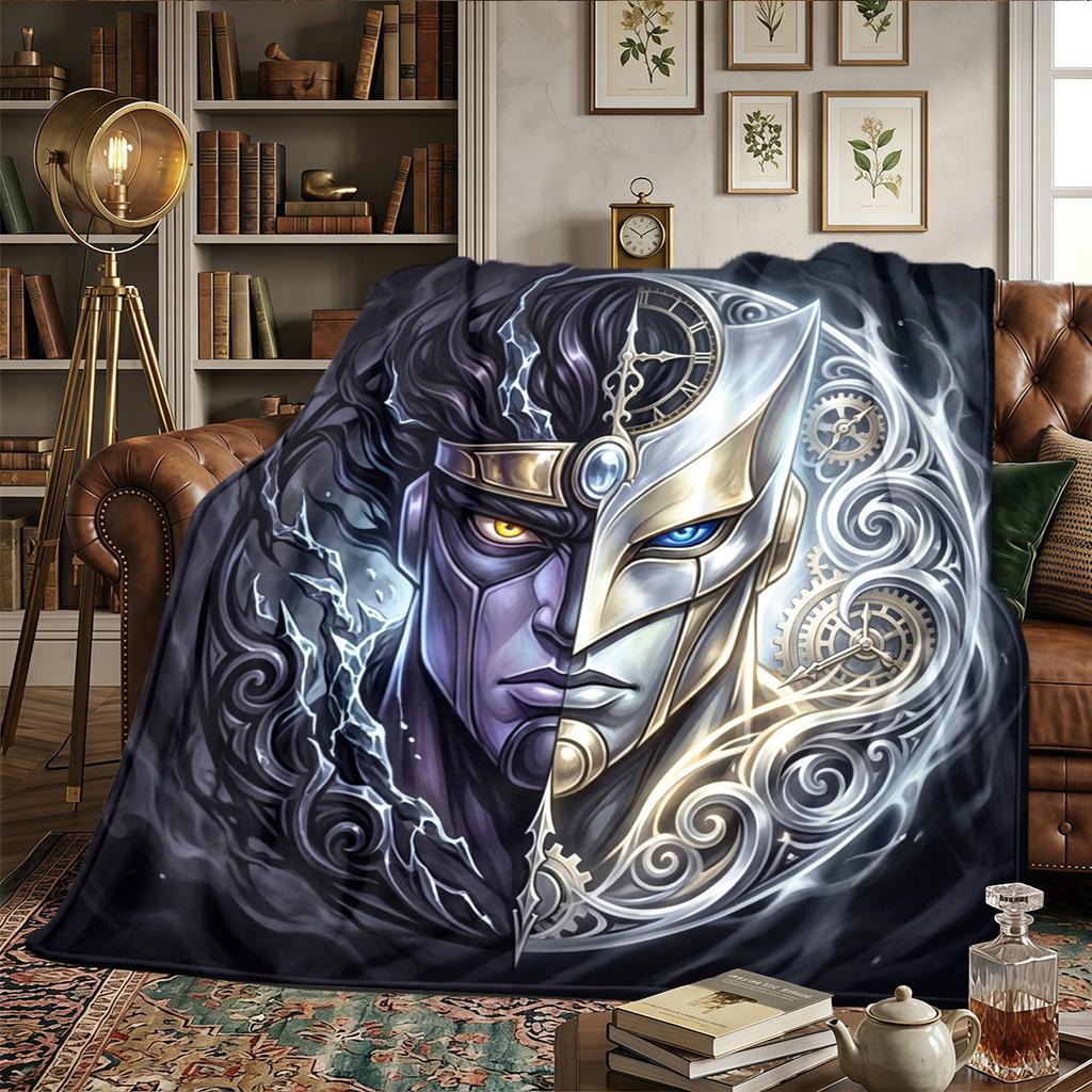 JoJos Bizarre Adventure Bedruckte Flanelldecke Warm Bequem, Für Schlafzimmer, Sofas, Reisen -HE31