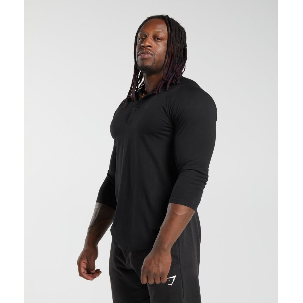 Gymshark Legacy Henley Black A5a3c Bb2j