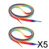 5x1 Pair Knitted Shoelace for Roller Skates Boots Hockey Rainbow