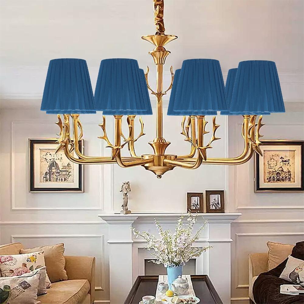 6PCS Clip On Design Modern Simple Lampshade Fabric Chandelier Lampshade  Chandelier Replacement