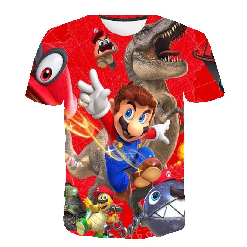 Child Game Super Mario Bros T Shirt Kids Boy Cartoon Clothes Tops Tees Boys T-shirt Luigi Mario T-shirts Children's Short Sleeve