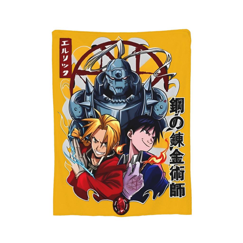 Fullmetal Alchemist Blanket Cover Flannel Anime Manga Warm Throw Blankets for Bedding Couch Bed Rug