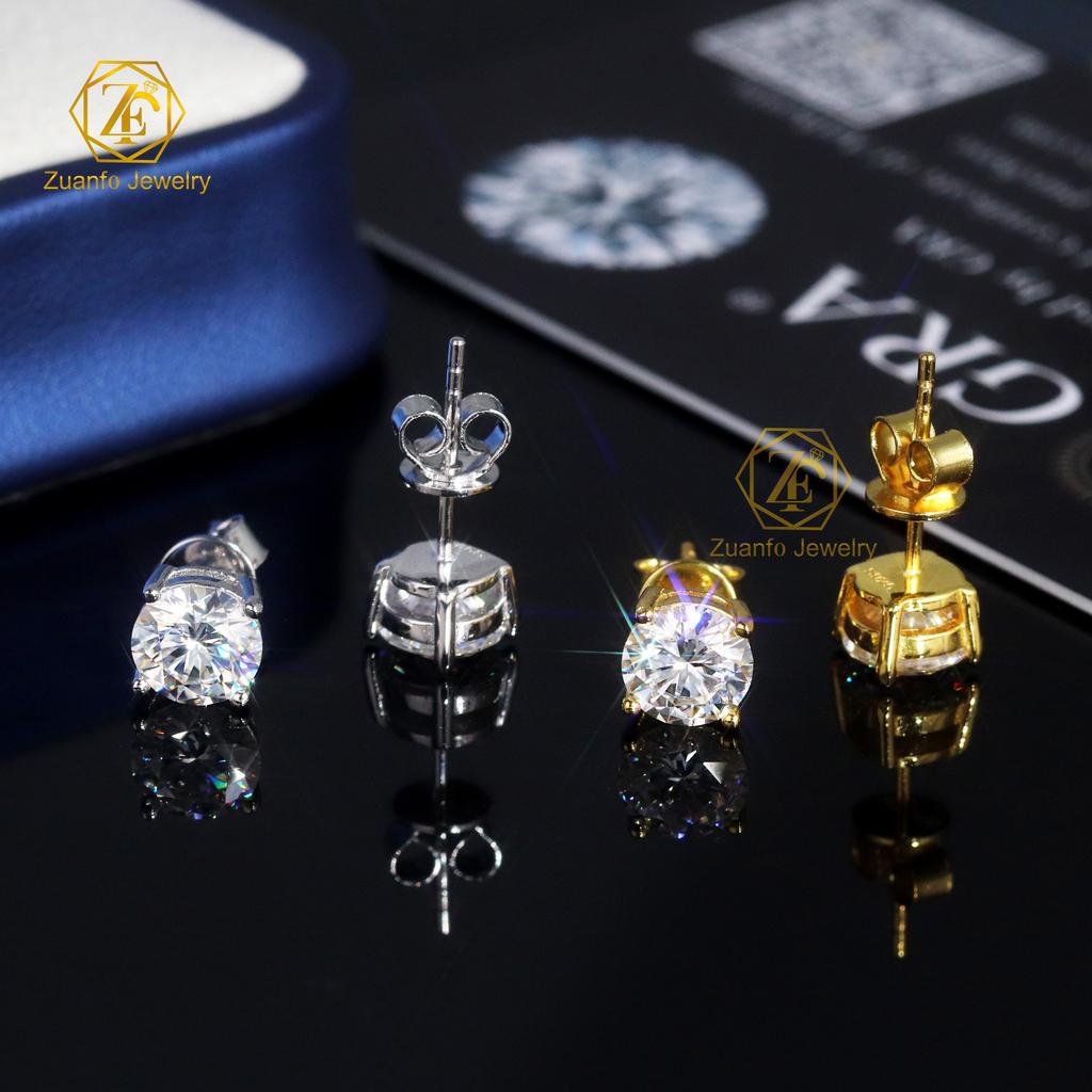 Price 1 Carat VVS Diamond Moissanite Earrings D Color 925 Sterling Silver Studs for Men and Women