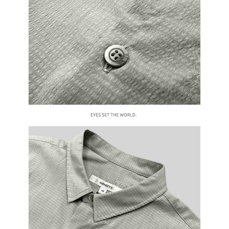 Menseye Men's Short-Sleeved Shirt Men's Summer New Textured Japanese Style Simple Business Casual